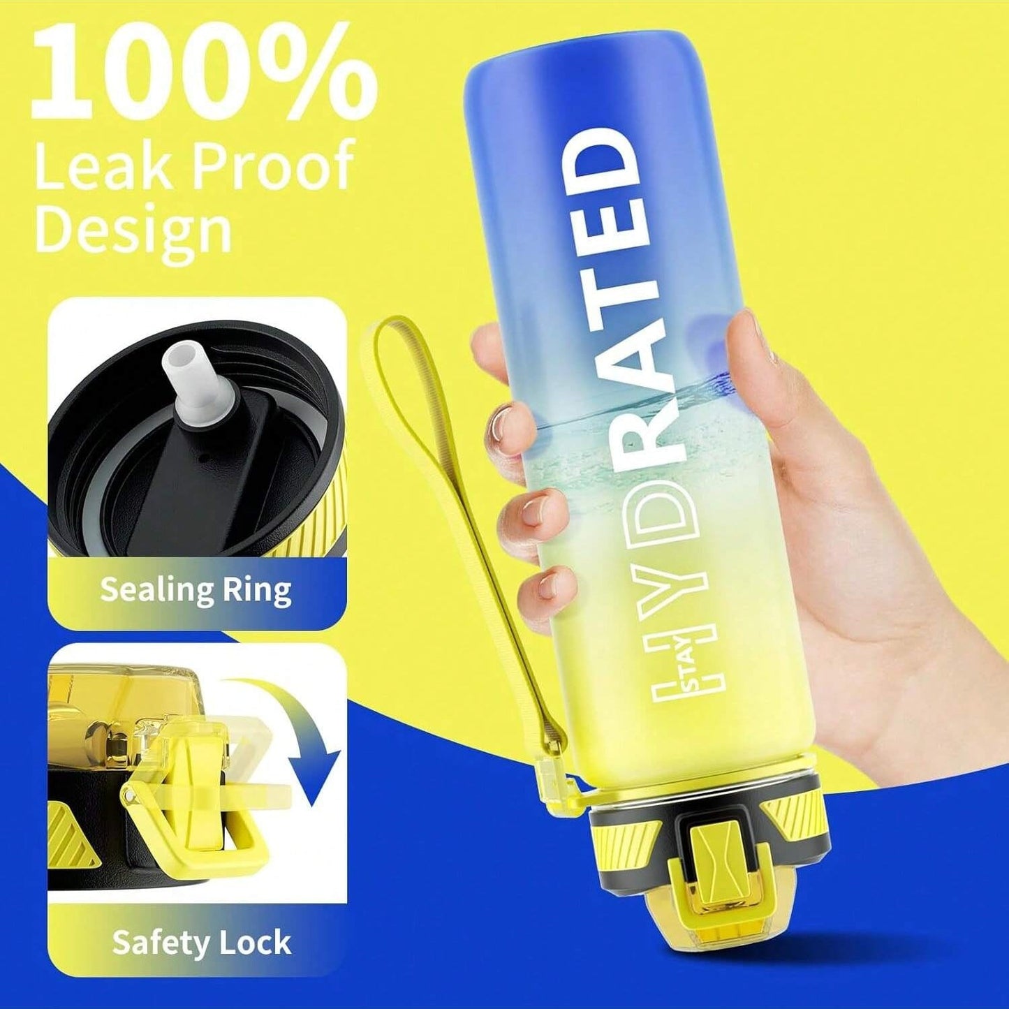 QLUR 32oz Motivational Water Bottle For Women