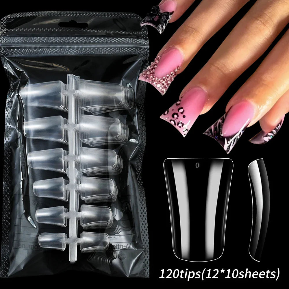 120Pcs Pink French Tip Nails