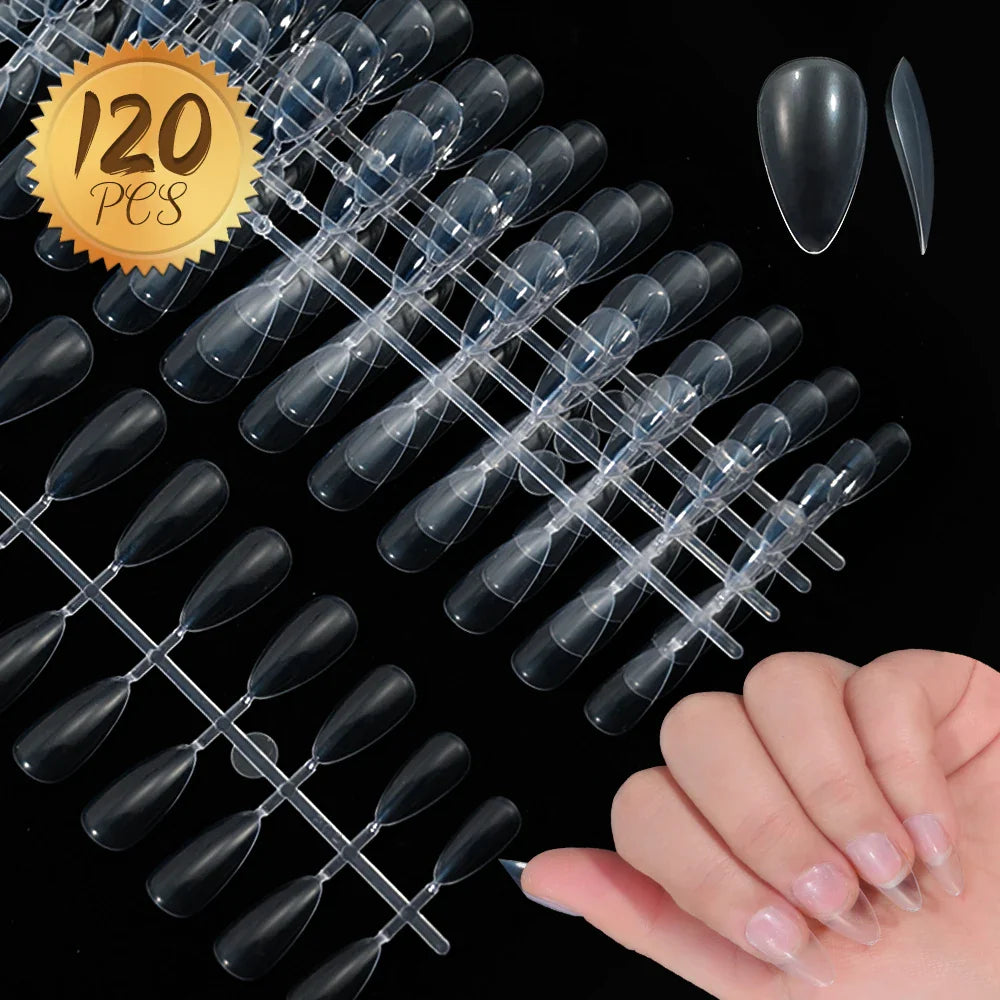 120Pcs Pink French Tip Nails