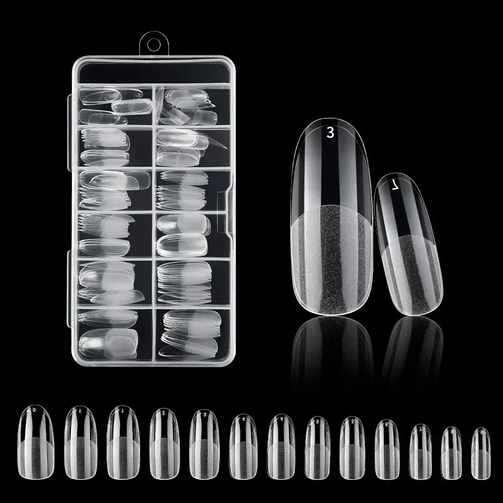 120Pcs Clear Frosted Fake Nail Tips