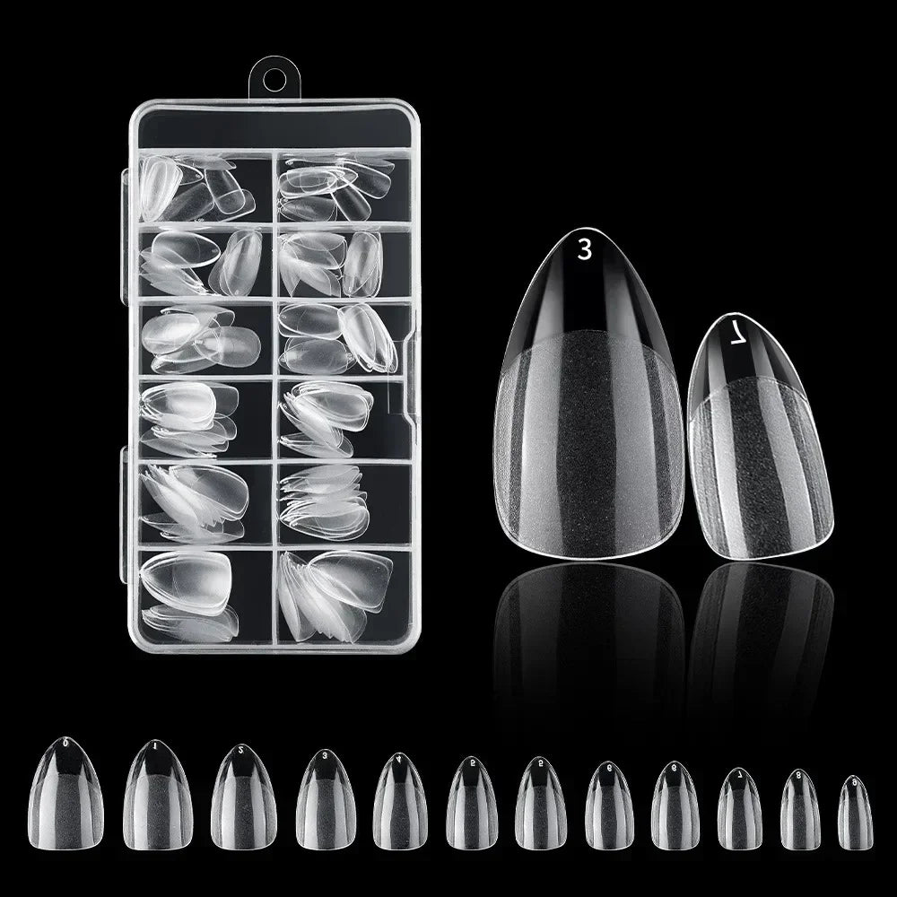 120Pcs Clear Frosted Fake Nail Tips