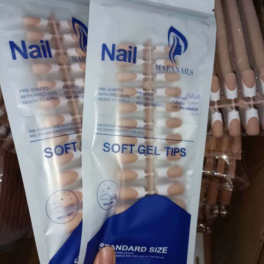 120Pcs Pink French Tip Nails