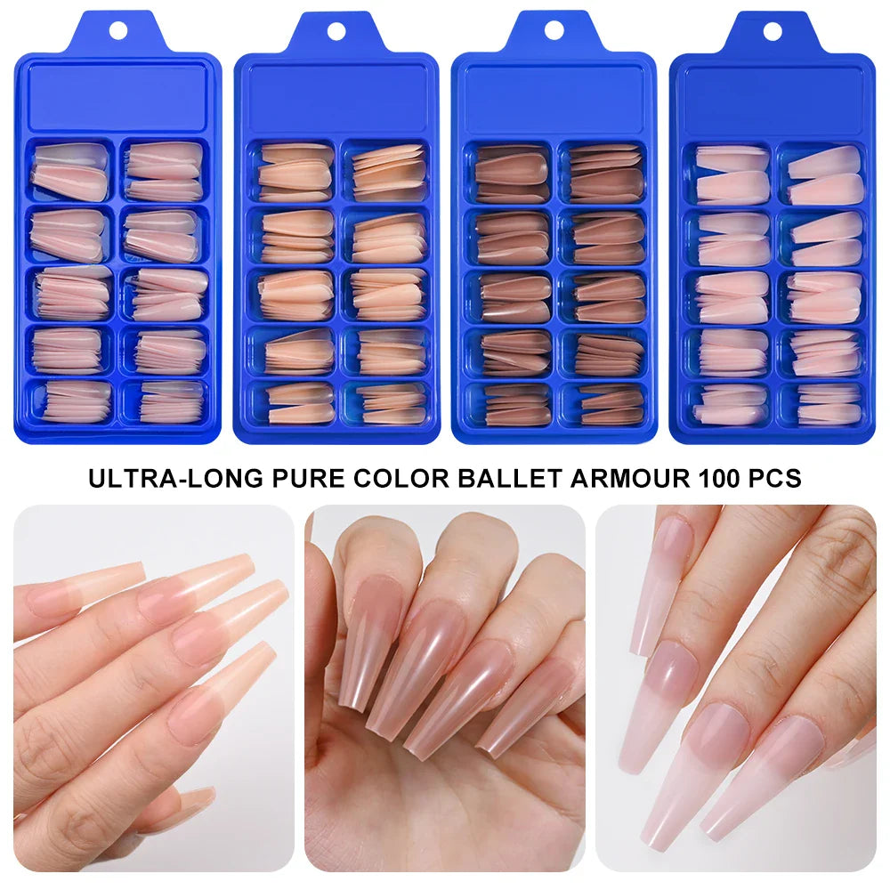 100Pcs Nude Pink Press-On Nails