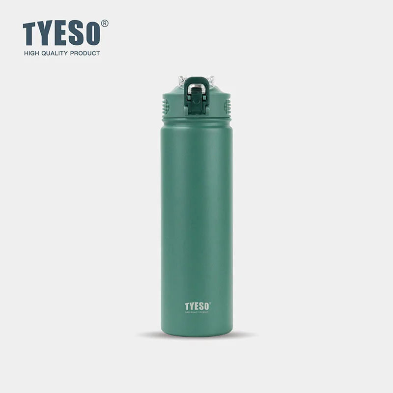 Tyeso Insulated Water Bottle with Straw ( Stainless Steel )