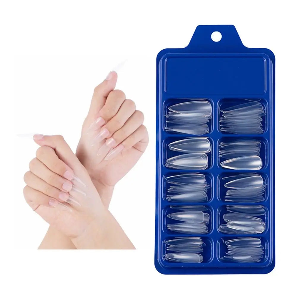 100Pcs Solid Color Stiletto Nails