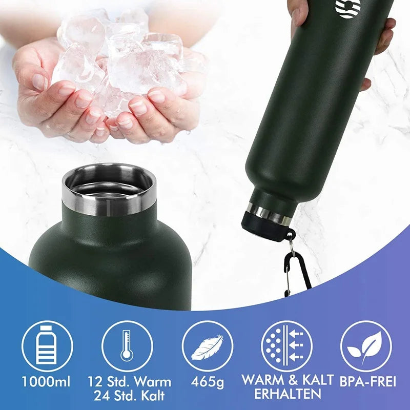 FEIJIAN 1000ml Sports Thermos Bottle