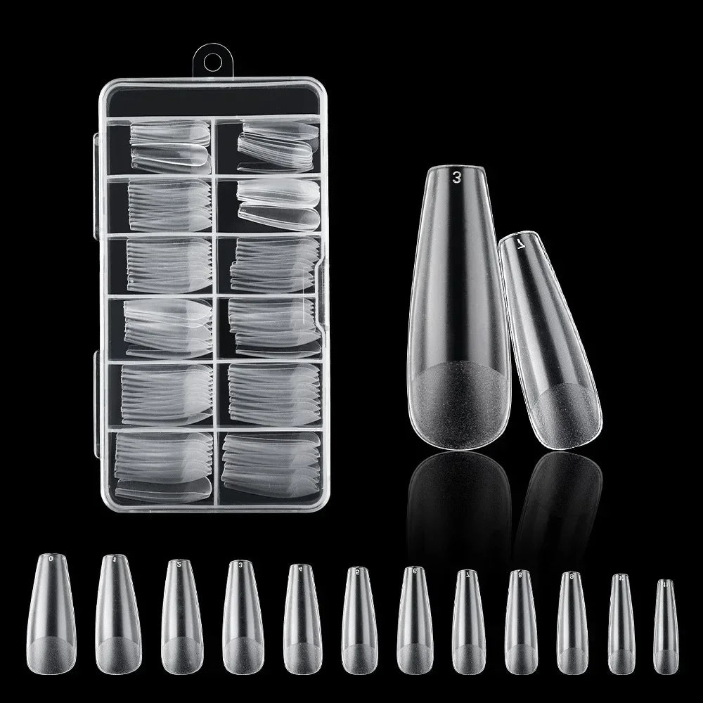 120Pcs Clear Frosted Fake Nail Tips