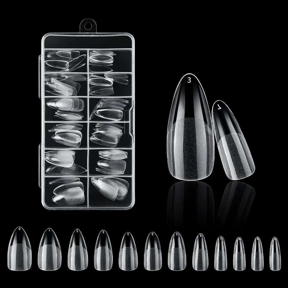 120Pcs Clear Frosted Fake Nail Tips
