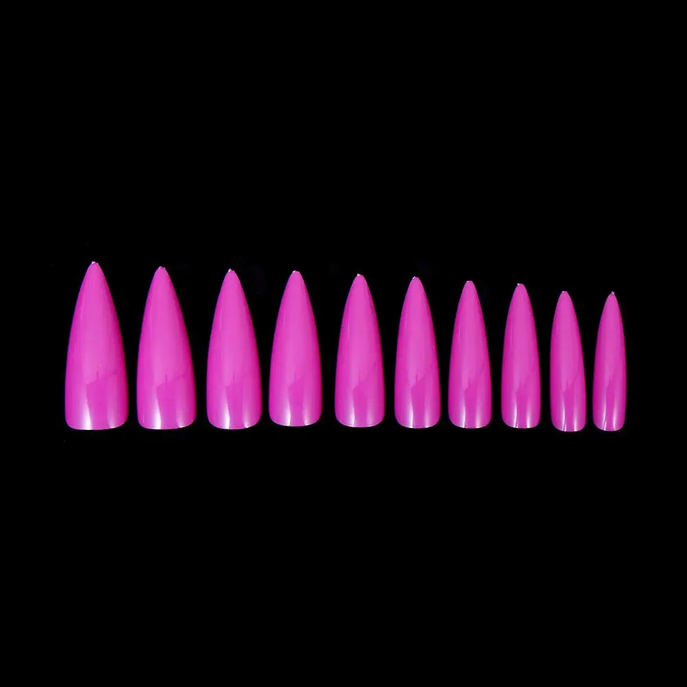 100Pcs Solid Color Stiletto Nails