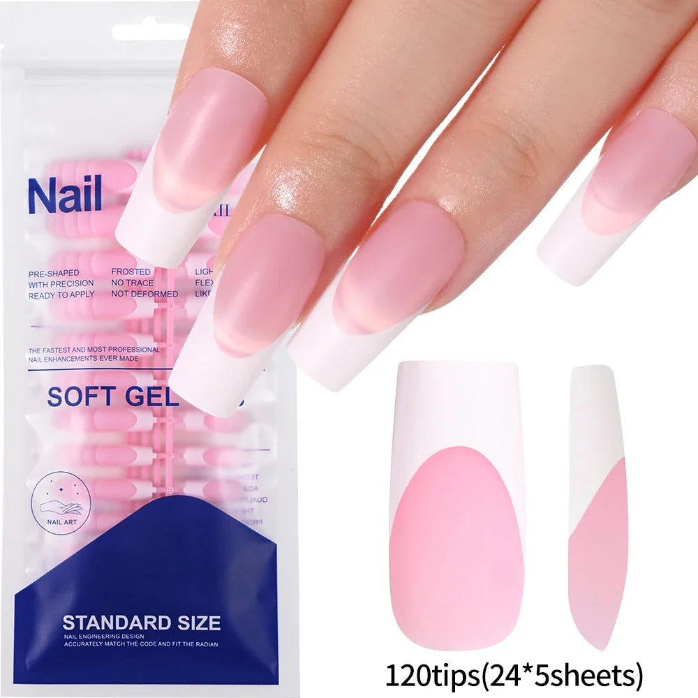 100Pcs Nude Pink Press-On Nails