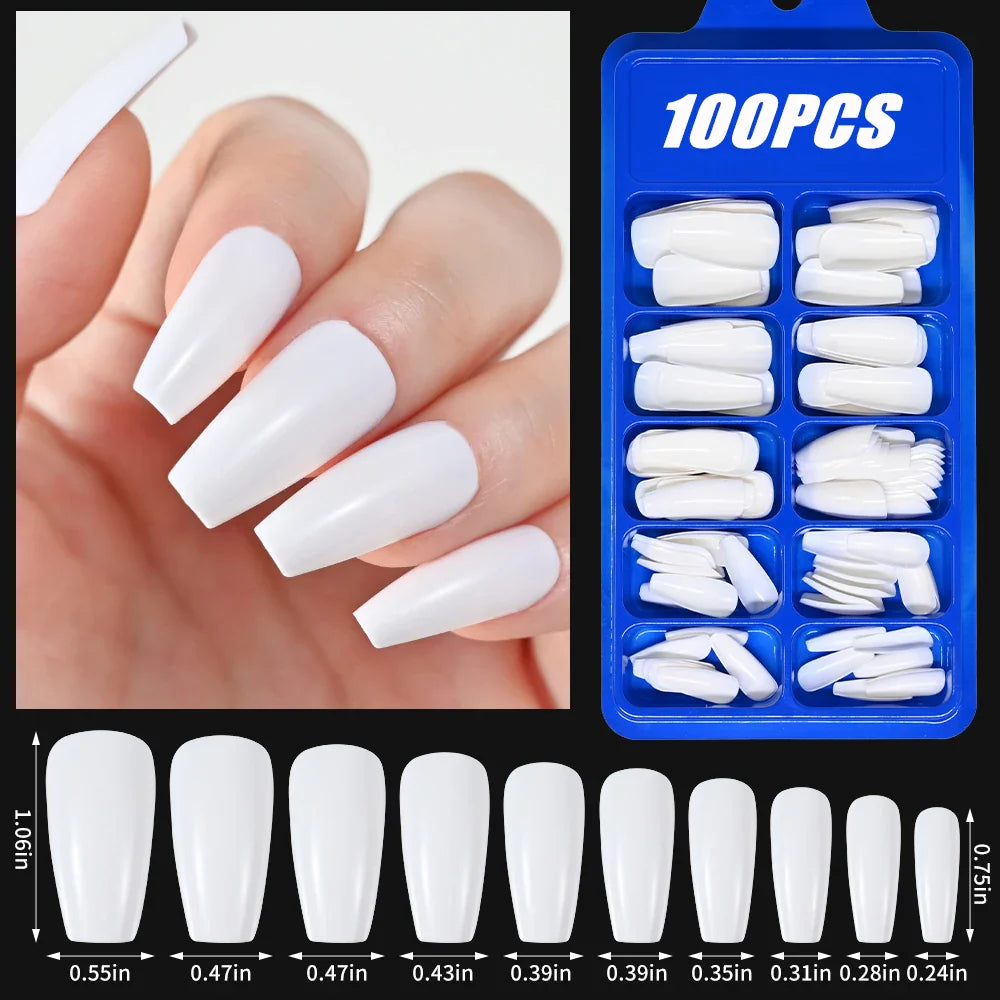 100Pcs Nude Pink Press-On Nails