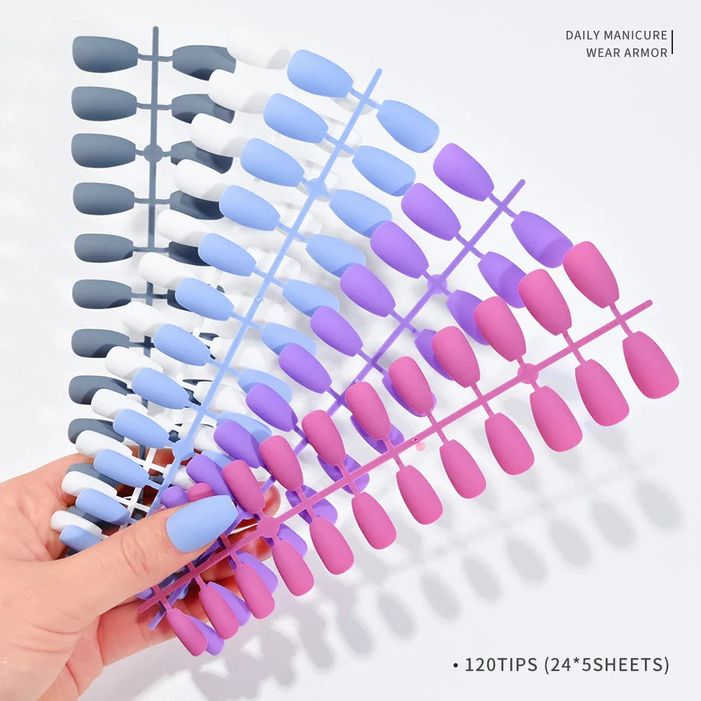 120Pcs Pink French Tip Nails