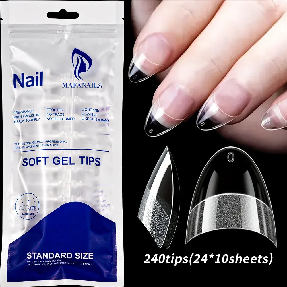 120Pcs Pink French Tip Nails