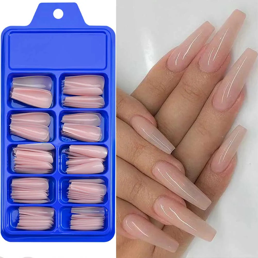 100Pcs Nude Pink Press-On Nails