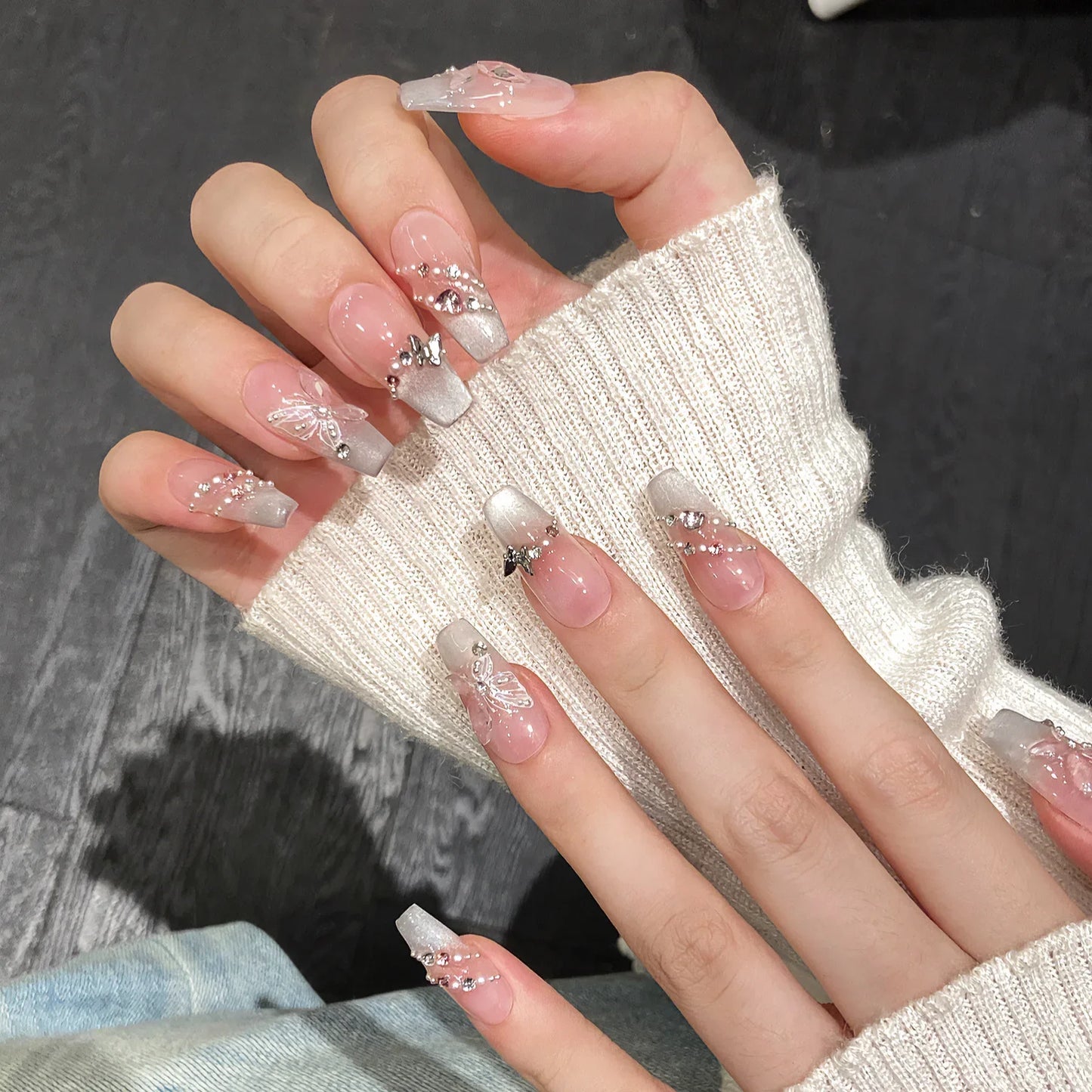 10Pcs Butterfly Cat’s Eye Nails