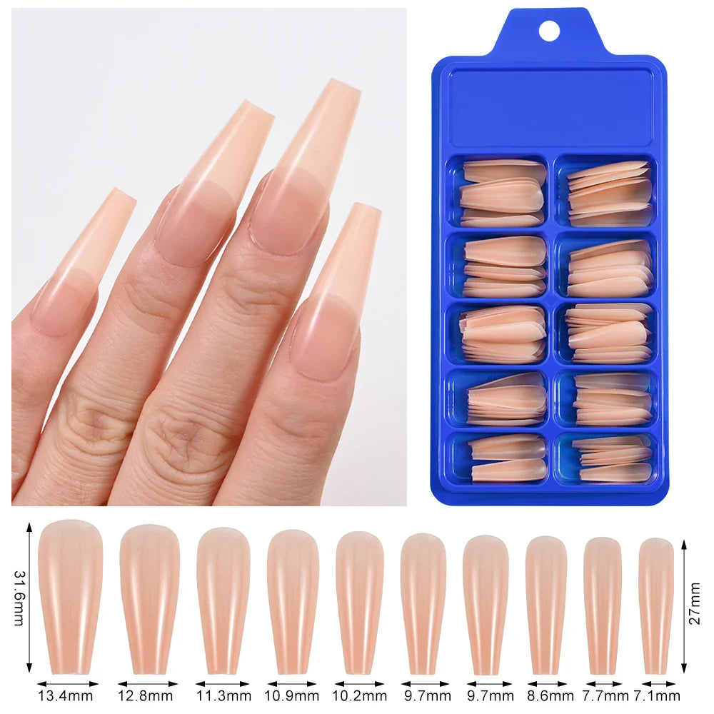 100Pcs Nude Pink Press-On Nails