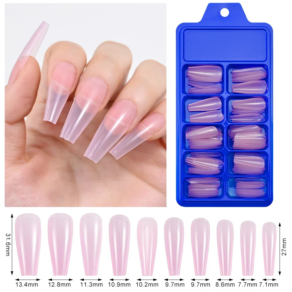 100Pcs Nude Pink Press-On Nails