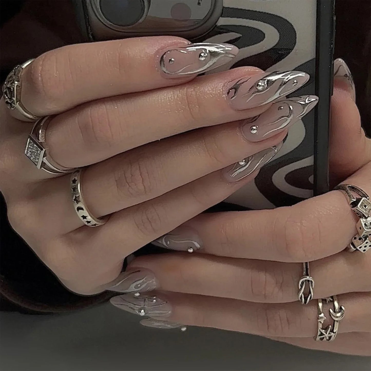 24Pcs Y2K Almond Press-On Nails