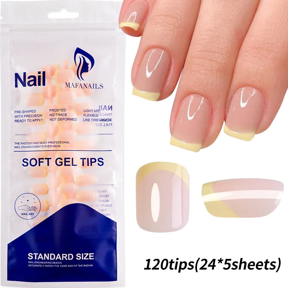 120Pcs Pink French Tip Nails