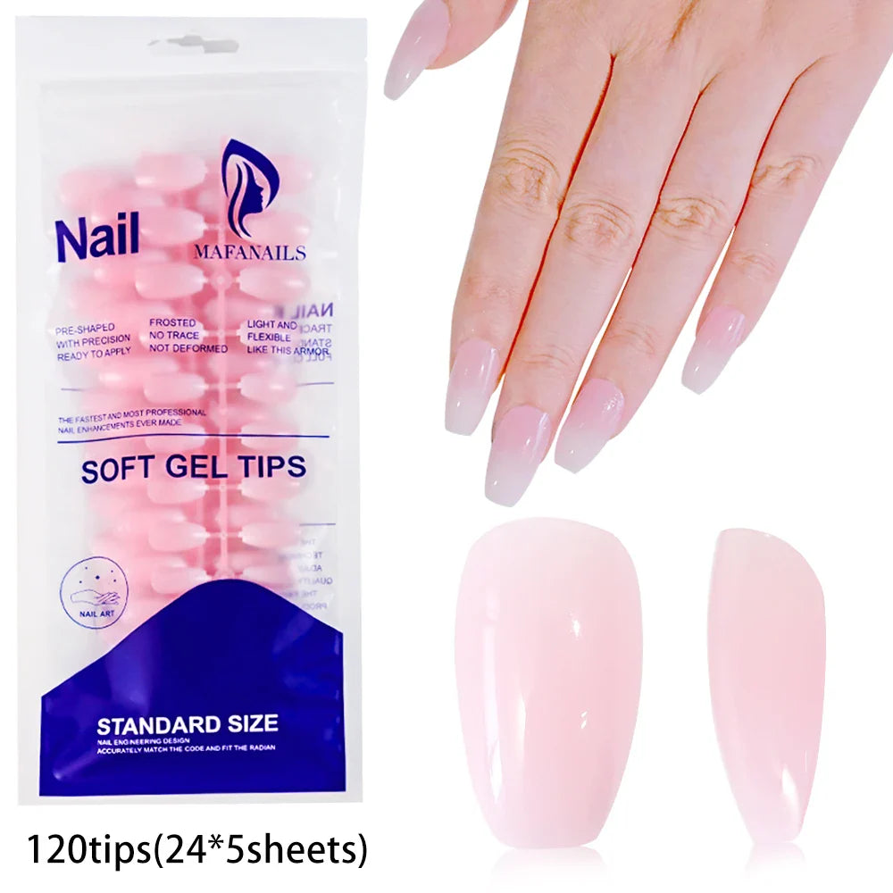 120Pcs Pink French Tip Nails