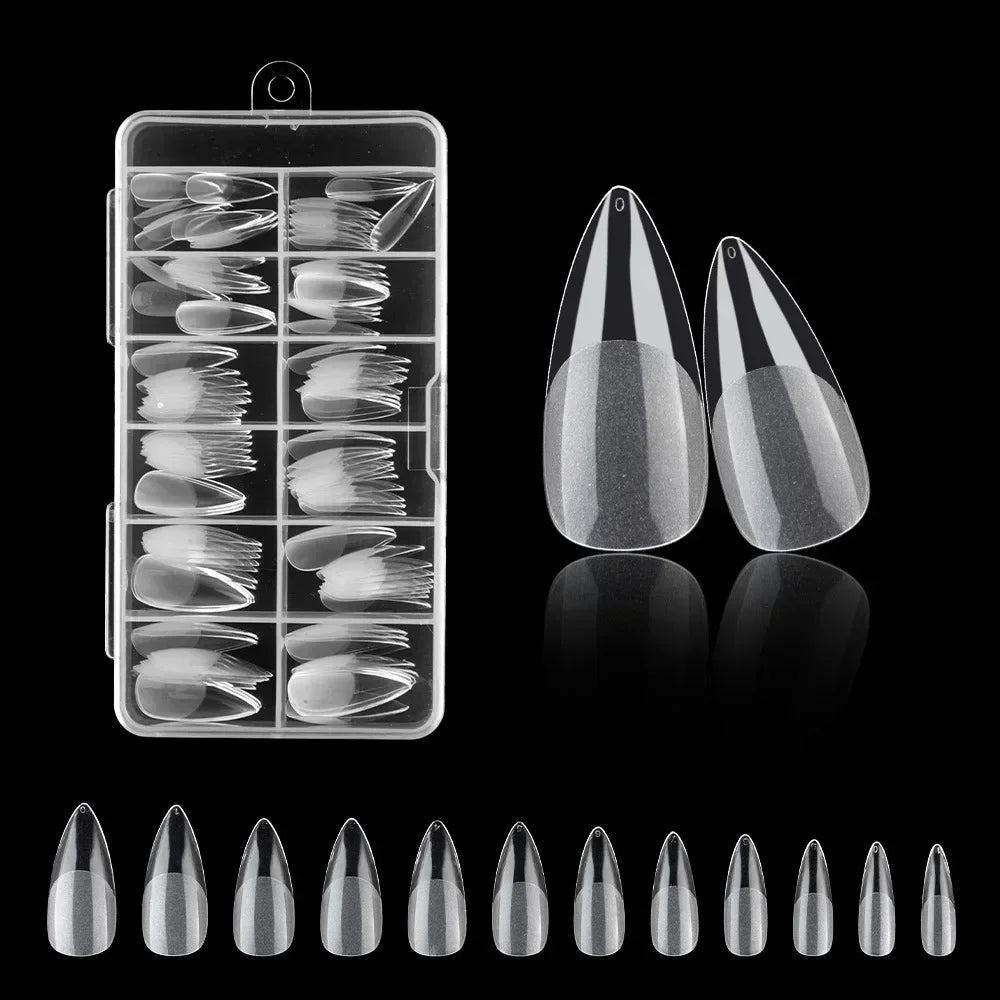 120Pcs Clear Frosted Fake Nail Tips