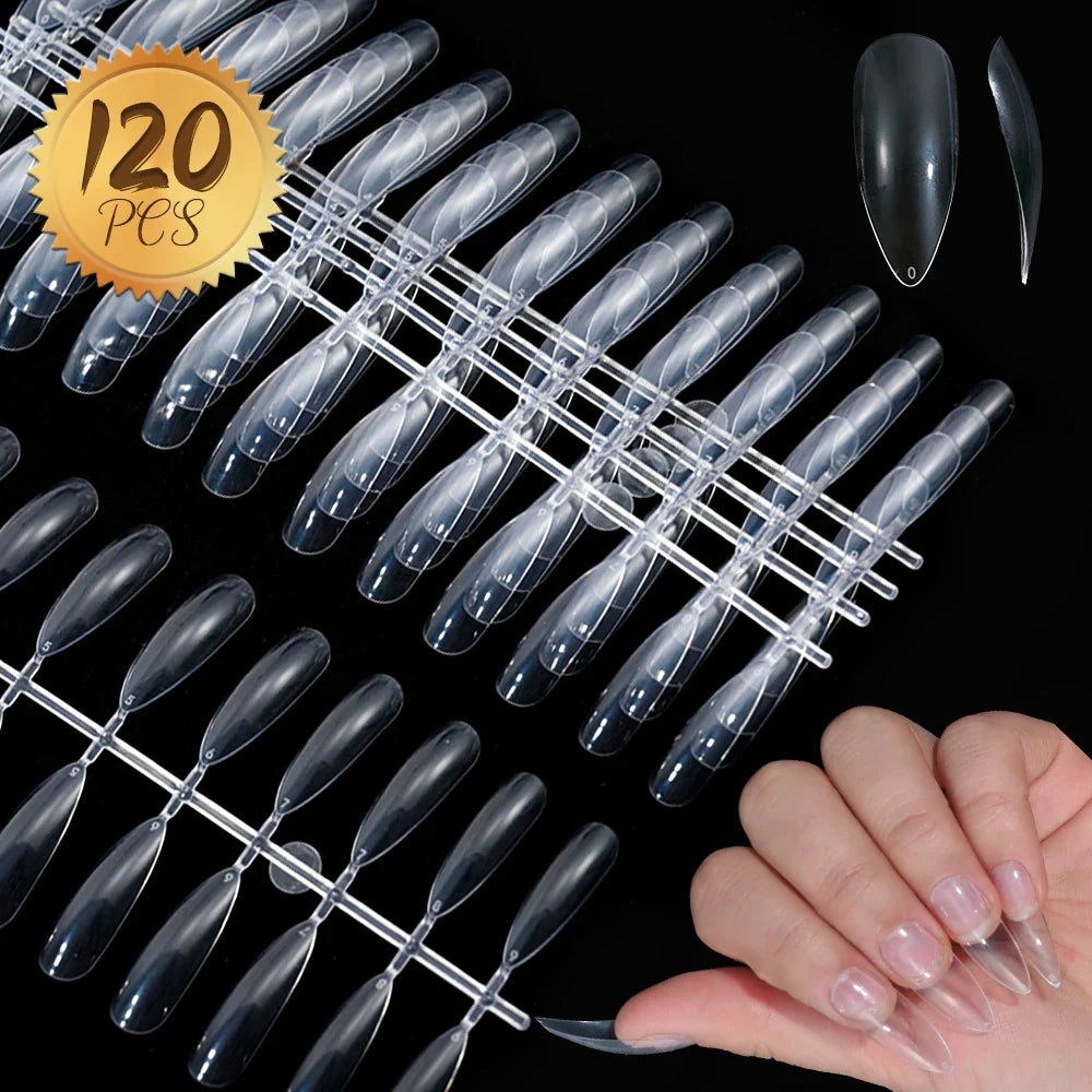 120Pcs Pink French Tip Nails