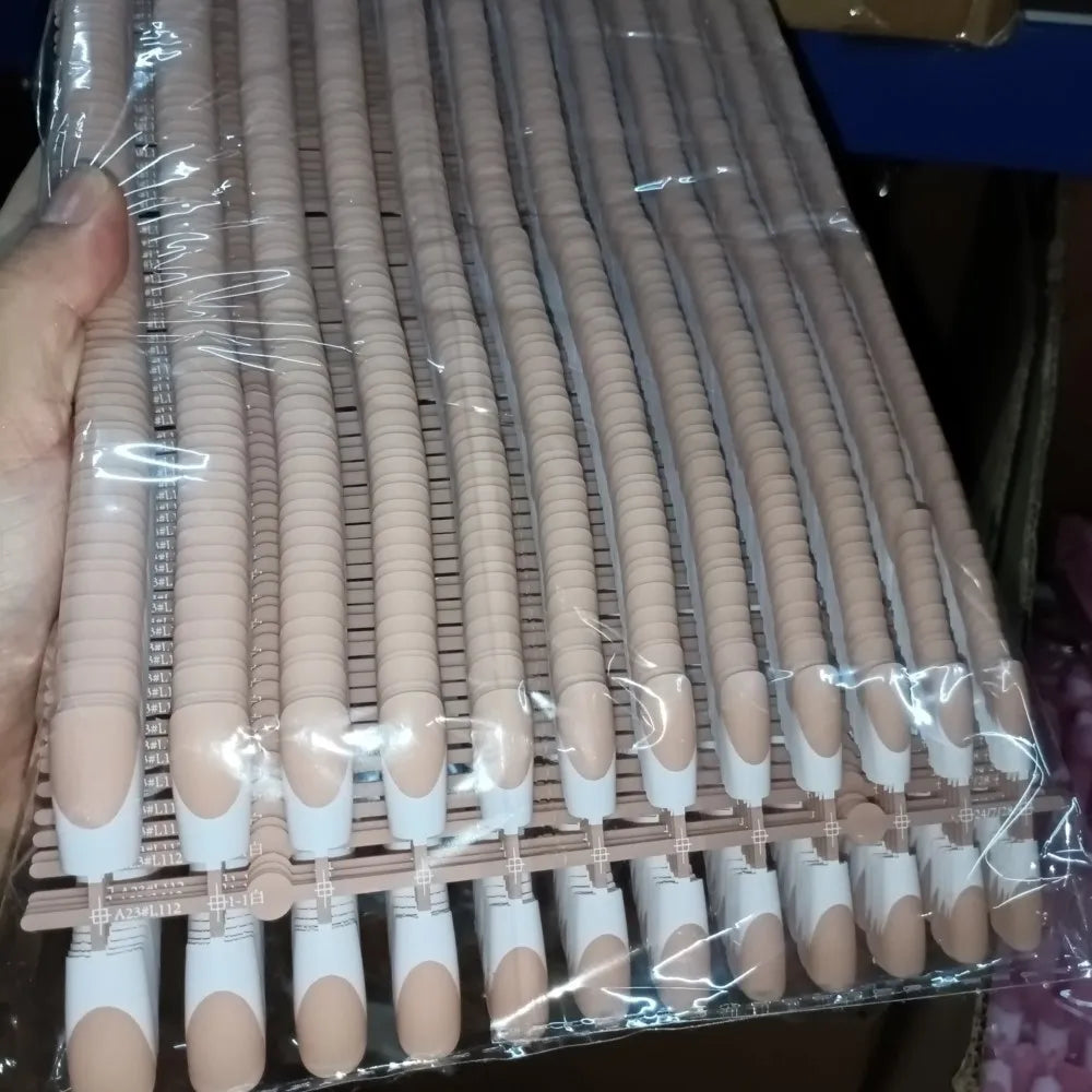 120Pcs Pink French Tip Nails