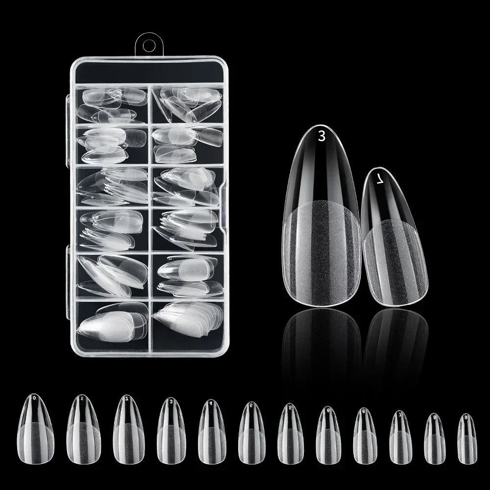 120Pcs Clear Frosted Fake Nail Tips