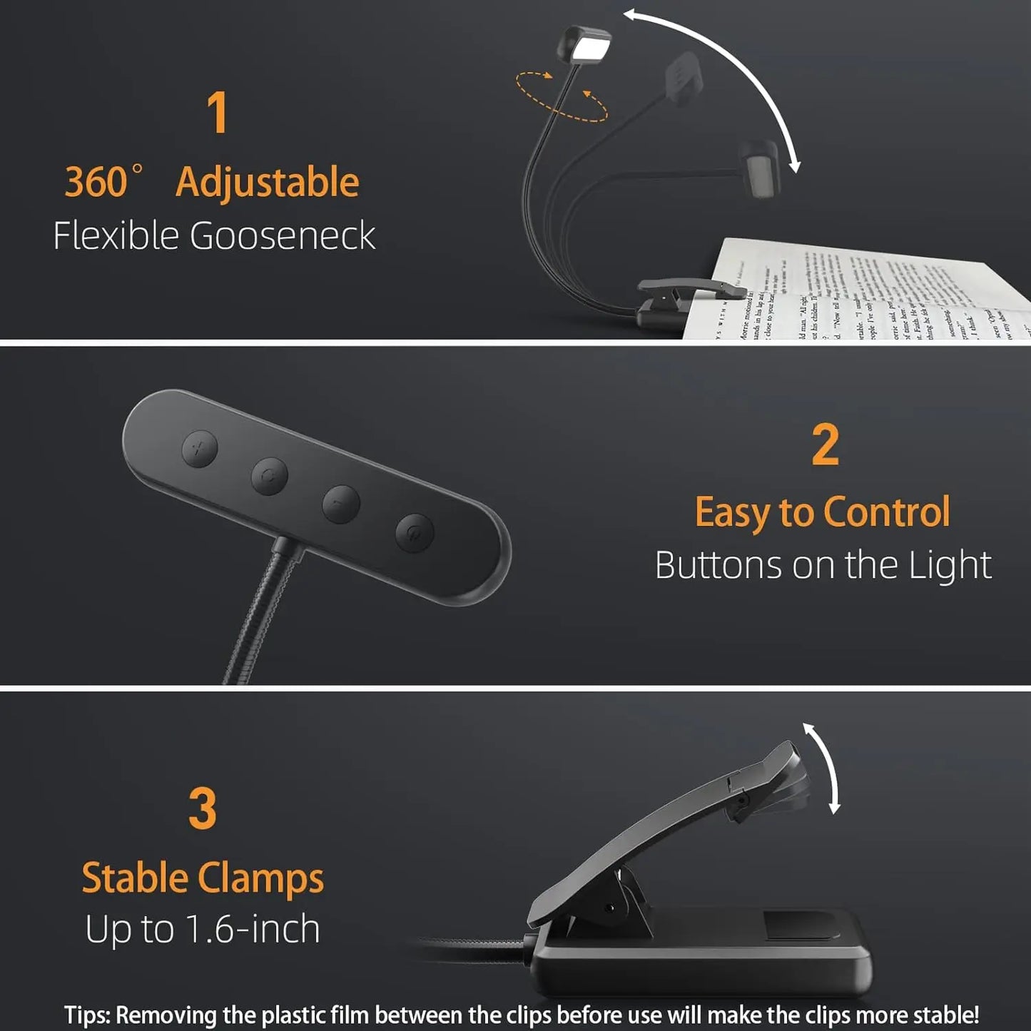 14 LEDs Rechargeable Book Light