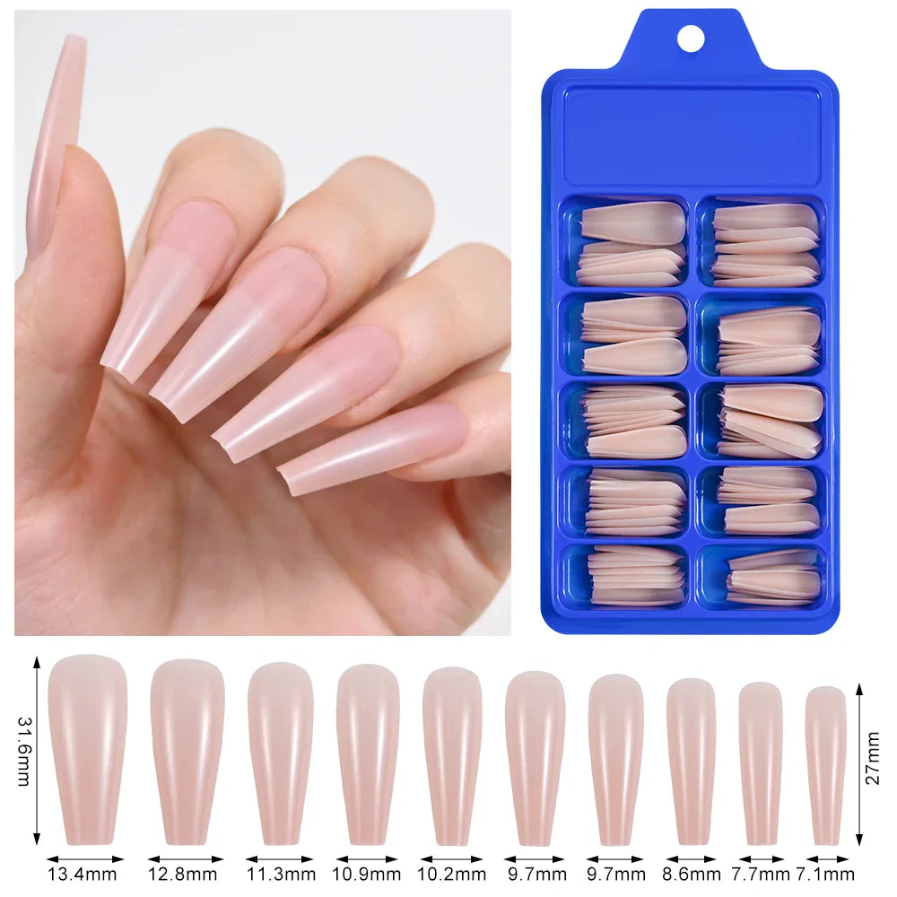 100Pcs Nude Pink Press-On Nails