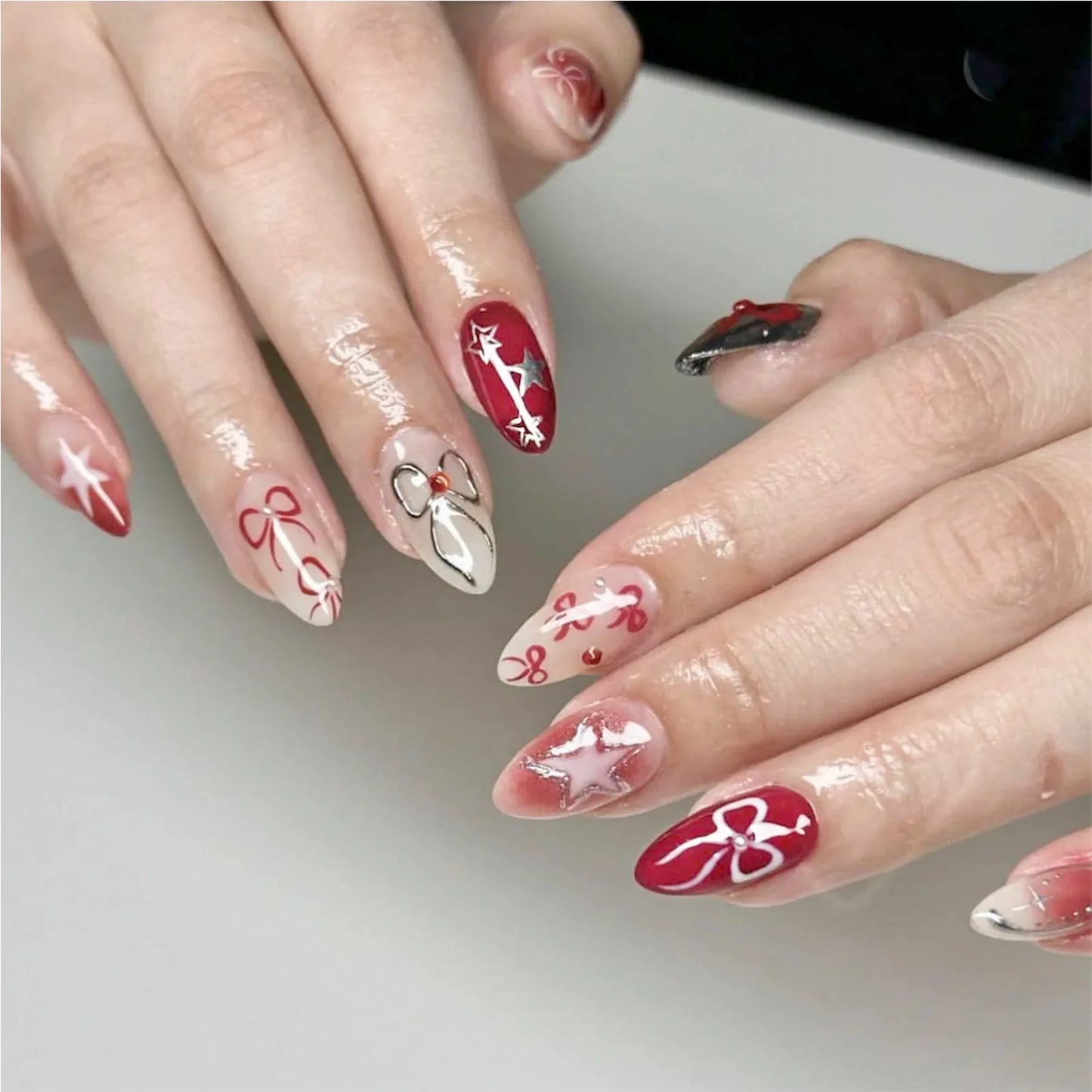 24Pcs Y2K Almond Press-On Nails