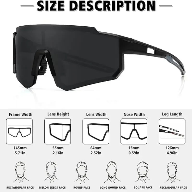 One-Piece Sports Cycling Sunglasses