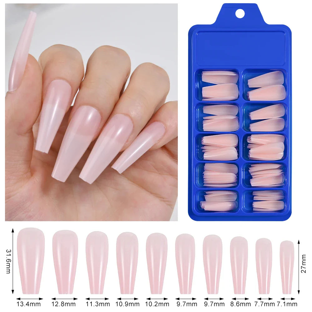 100Pcs Nude Pink Press-On Nails