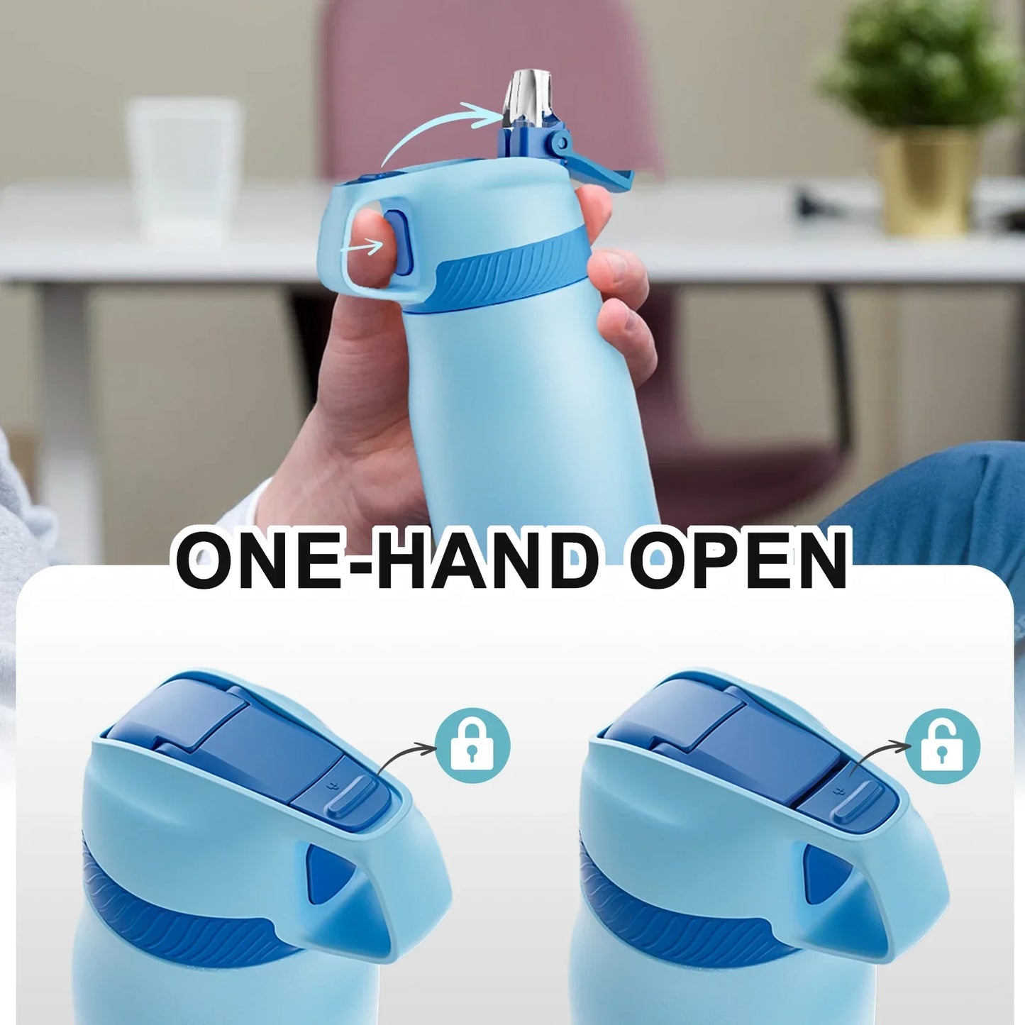 FEIJIAN Vacuum Insulated Sports Water Bottle