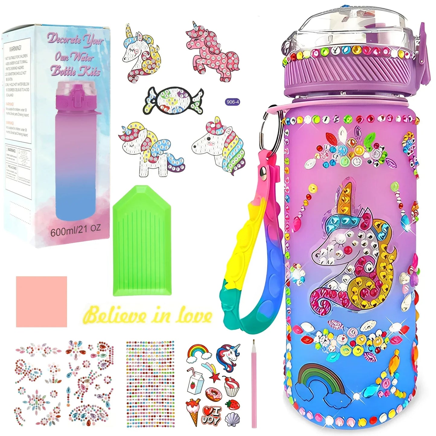 Kids DIY Colorful Sports Water Bottle