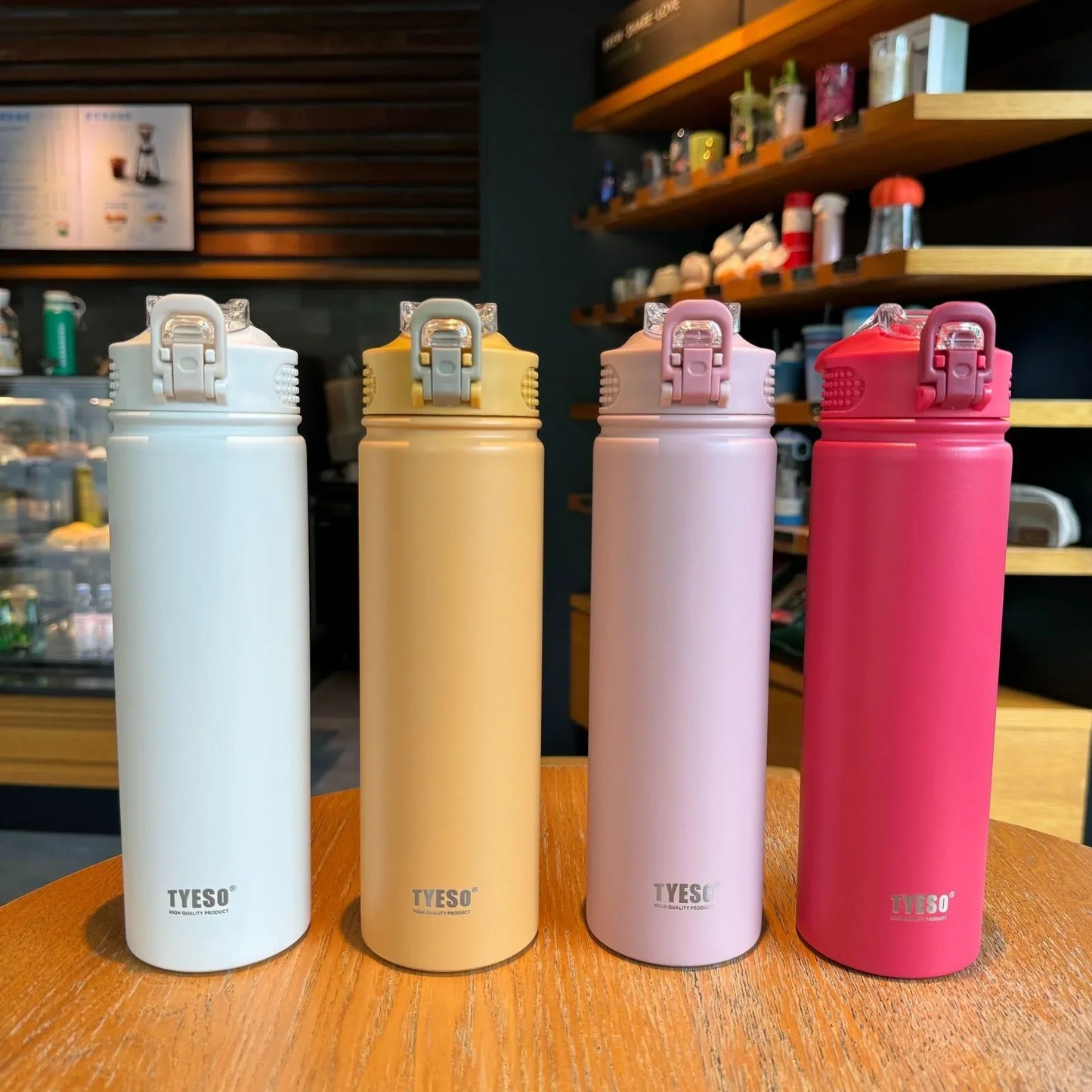 Tyeso Insulated Water Bottle with Straw ( Stainless Steel )