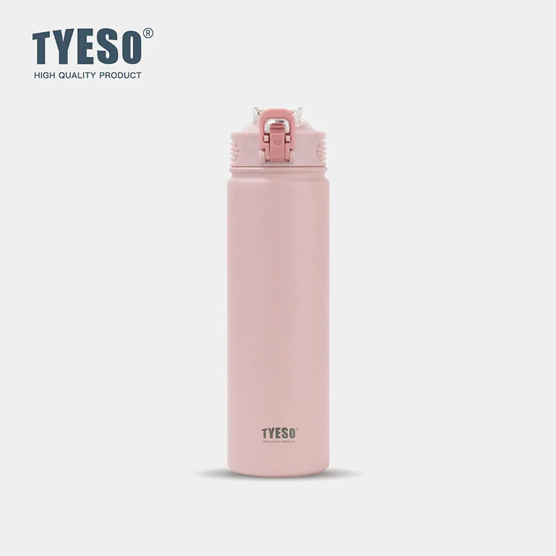 Tyeso Insulated Water Bottle with Straw ( Stainless Steel )