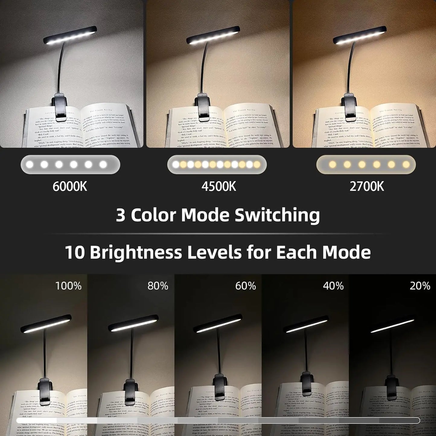14 LEDs Rechargeable Book Light