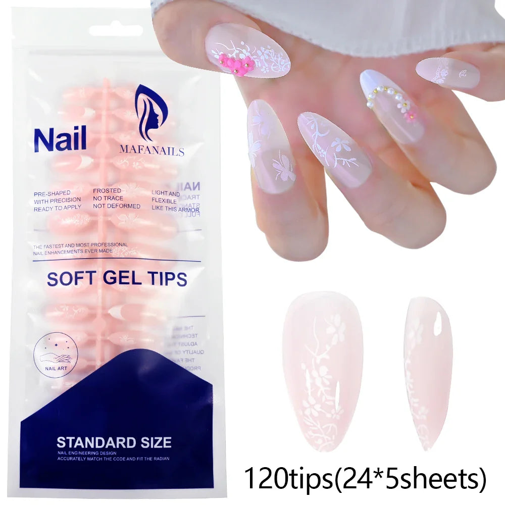 120Pcs Pink French Tip Nails