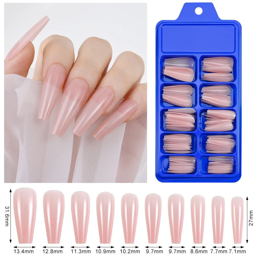 100Pcs Nude Pink Press-On Nails