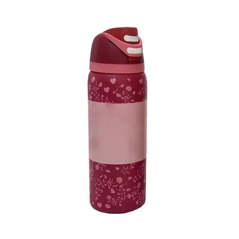 Owala Flower‑Black Insulated Water Bottle