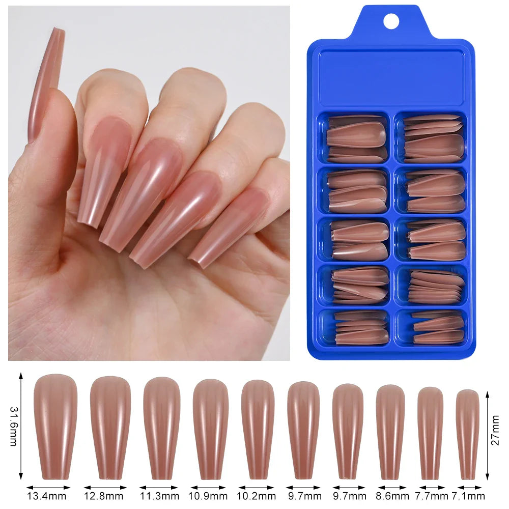 100Pcs Nude Pink Press-On Nails