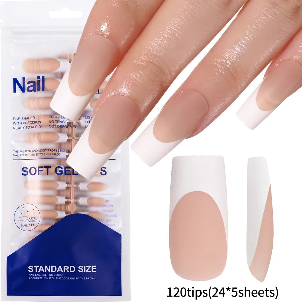 100Pcs Nude Pink Press-On Nails