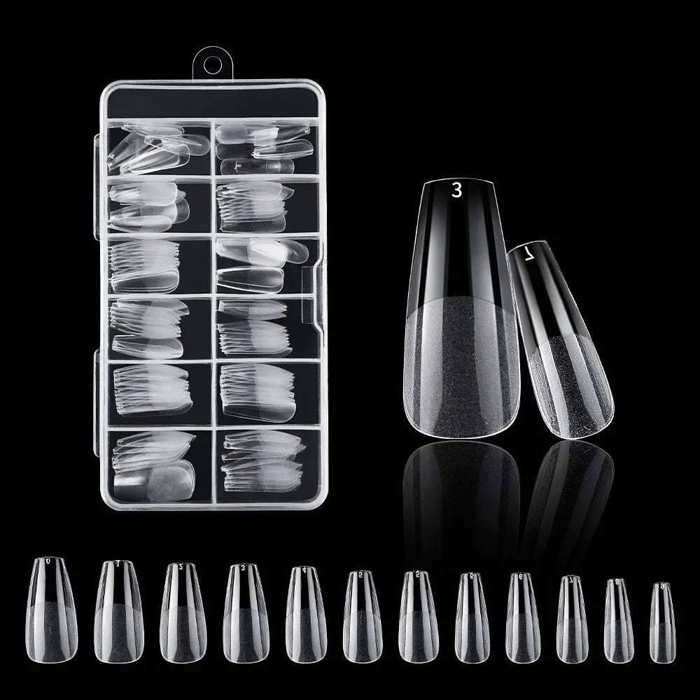 120Pcs Clear Frosted Fake Nail Tips