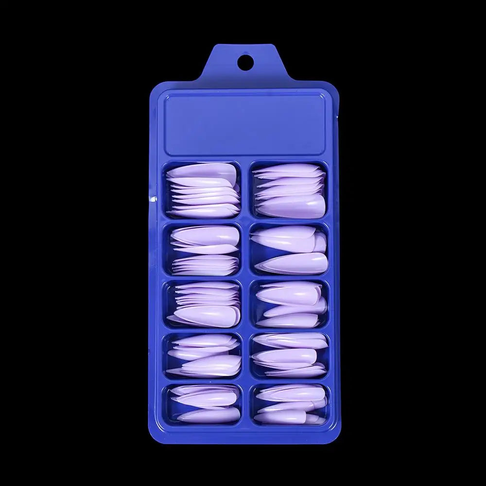 100Pcs Solid Color Stiletto Nails