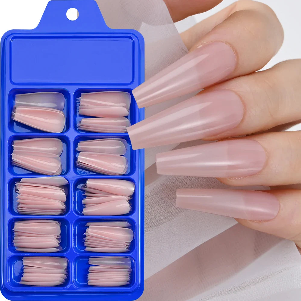 100Pcs Nude Pink Press-On Nails