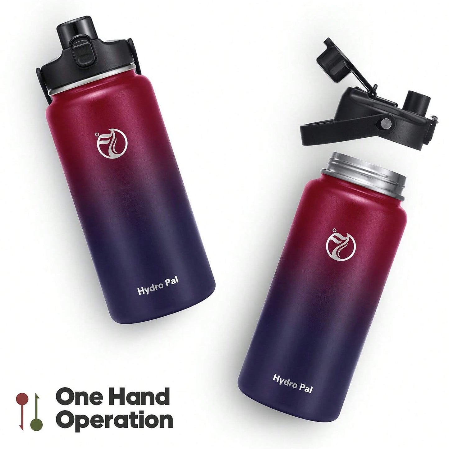 Hydropal Insulated Water Bottle with 2-in-1 Lid
