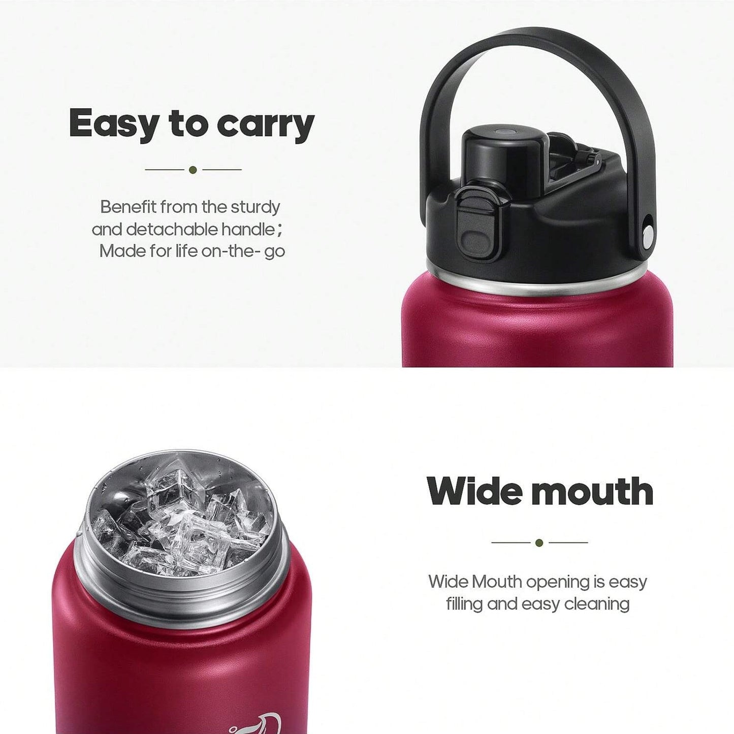 Hydropal Insulated Water Bottle with 2-in-1 Lid