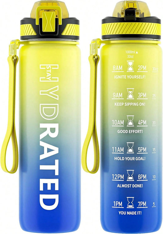 QLUR 32oz Motivational Water Bottle For Women