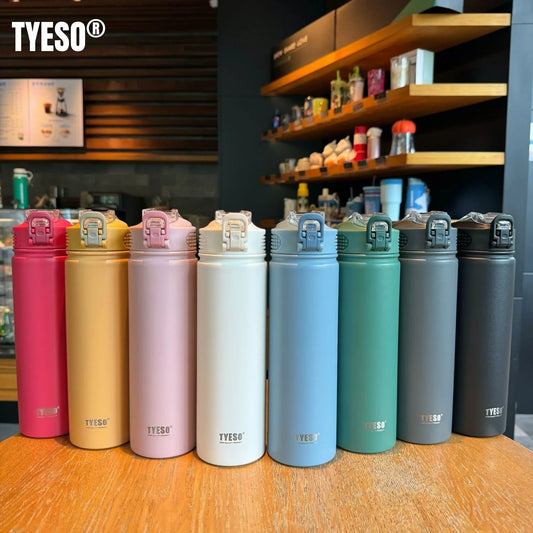 Tyeso Insulated Water Bottle with Straw ( Stainless Steel )